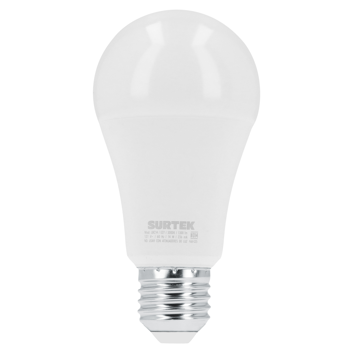 Lámpara de LED tipo bulbo A19, 14 W luz cálida