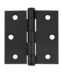 Bisagra cuadrada perno suelto de acero negro 3 in x 3 in