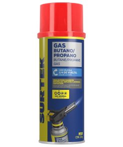 Lata de gas butano/propano con válvula 1/4 de vuelta 220 g