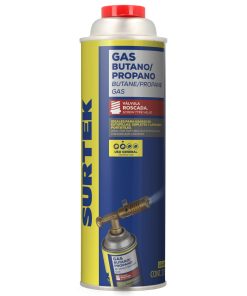Lata de gas butano/propano con válvula roscada 275 g