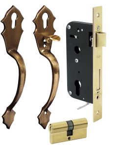 Juego de jaladeras para Classic latón brillante Lock