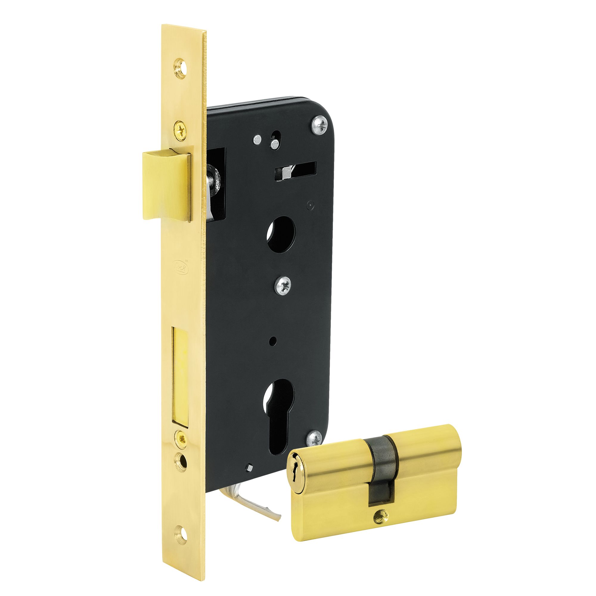 Mecanismo de embutir llave de puntos latón brillante Lock
