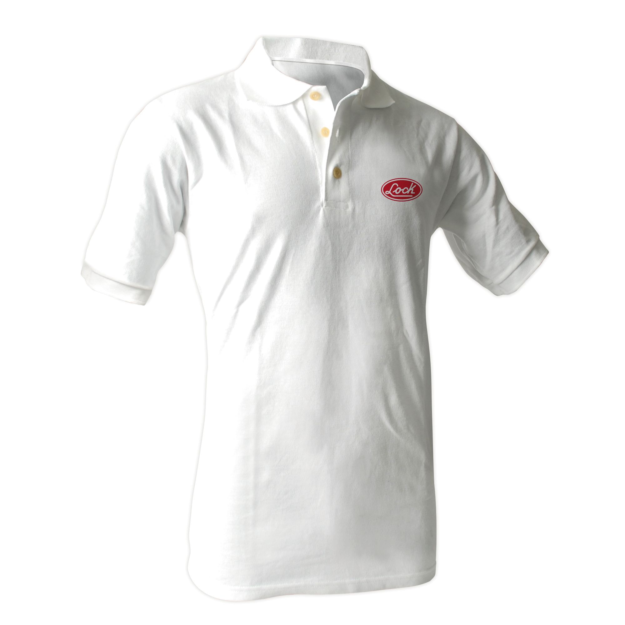 Playera tipo polo Lock blanca talla M Lock