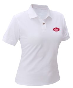 Playera tipo polo para dama Lock blanca talla M Lock