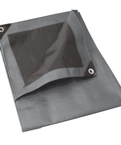 Lona de polietileno reforzada color gris, 3 x 6 m