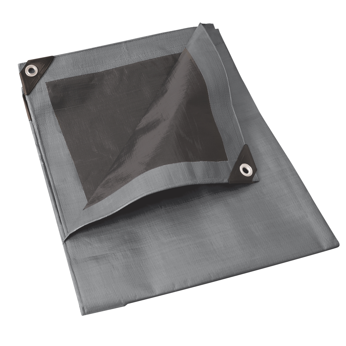 Lona de polietileno reforzada color gris, 3 x 6 m
