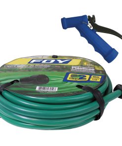Kit manguera lisa 2 capas 1/2 in 10m con pistola de riego Foy