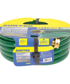 Manguera tramada verde 1/2 in con conector metálico 10m Surtek