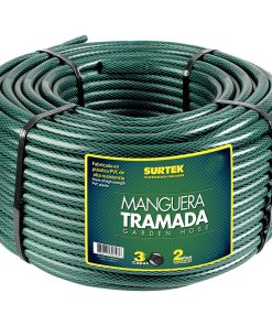 Manguera tramada verde 3/4 in rollo 100m Surtek