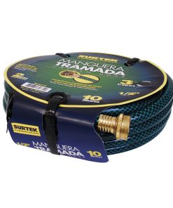 Surtek Manguera tramada verde 3/4 in armada conector metal 25m