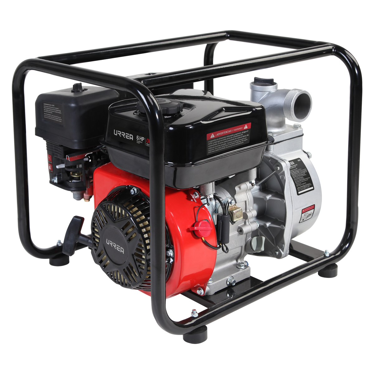 Motobomba a gasolina con diáme tro de succión y descarga de 2 x 2 in, 6 HP