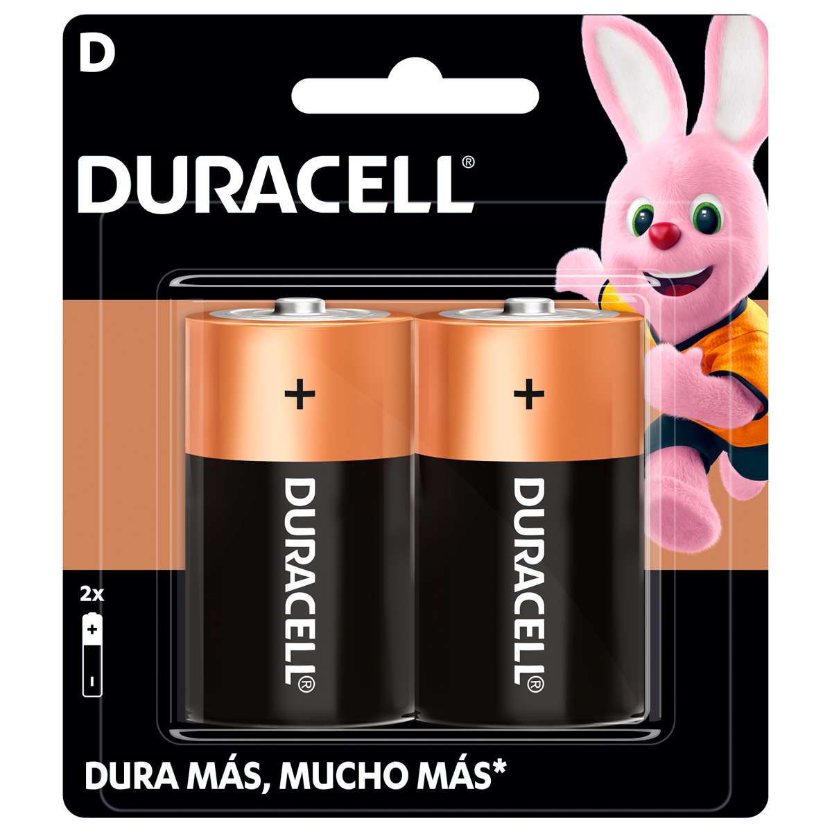 Pila alcalina marca Duracell® D con 2 piezas Surtek