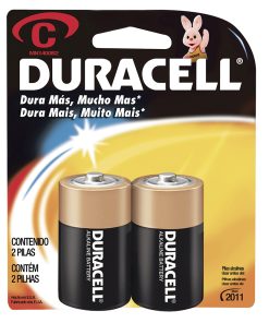 Pila alcalina marca Duracell® C con 2 piezas Surtek