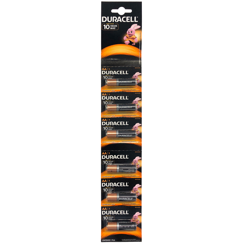 Tira de pilas Duracell AA con 6pzas. Surtek