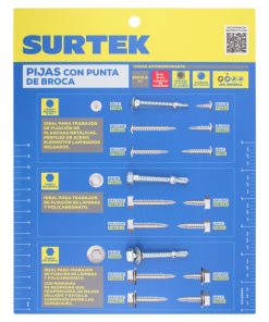 Muestrario de pijas punta de b roca