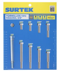 Muestrario de tornillos tipo m aquina 3/8 in