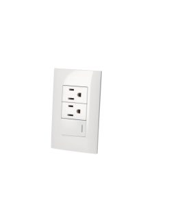 Placa 1 Switch 2 contactos 1/3 , línea Americana, color blanc o
