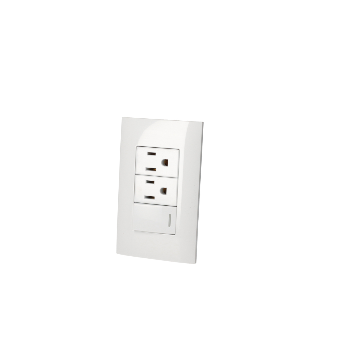Placa 1 Switch 2 contactos 1/3 , línea Americana, color blanc o