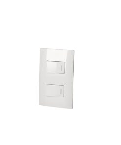 Placa con 2 interruptores sencillos blanco Surtek