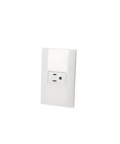 Placa con 1 contacto aterrizado blanco  Surtek