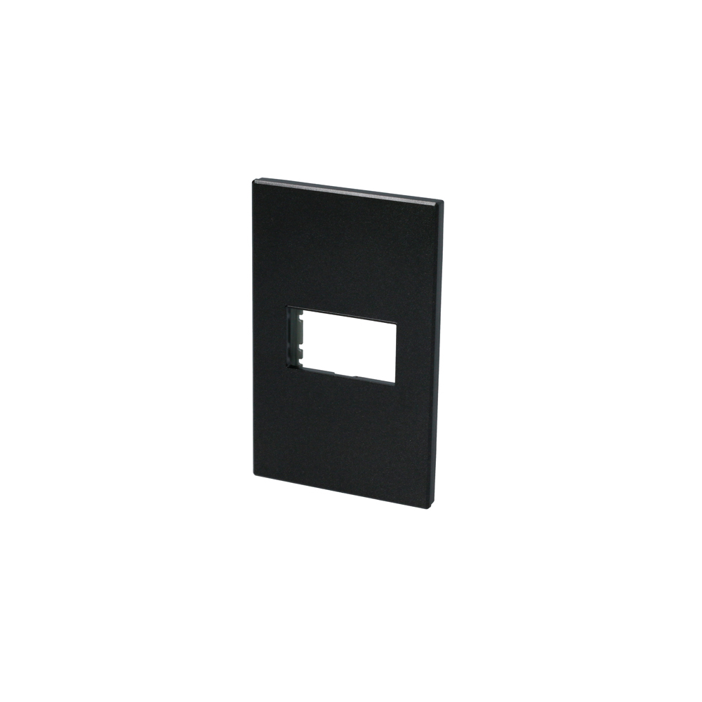 Placa 1 módulo color negro 1/3 Surtek.