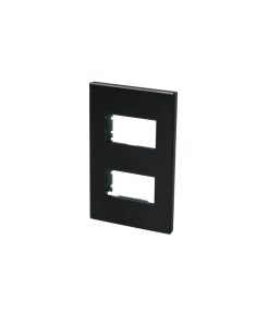 Placa 2 módulos negro 1/2 Surtek.
