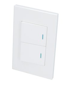 Placa con 2 apagadores blanco 1/2 Surtek.