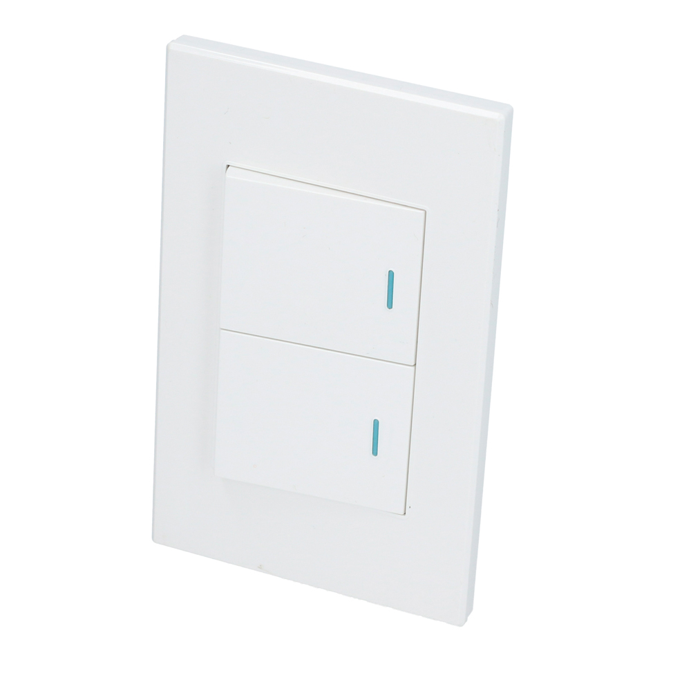 Placa con 2 apagadores blanco 1/2 Surtek.