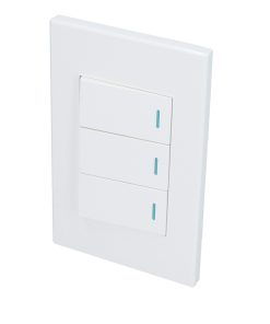Placa con 3 apagadores blanco 1/3 Surtek.