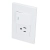 Placa con 1 apagador y 1 contacto blanco 1/2 Surtek.