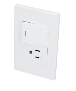Placa con 1 apagador y 1 contacto blanco 1/2 Surtek.