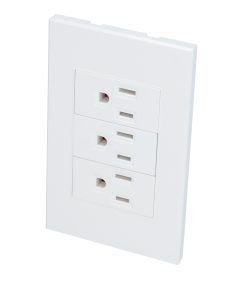 Placa con 3 contactos blanco 1/3 Surtek.