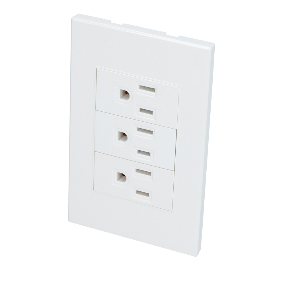 Placa con 3 contactos blanco 1/3 Surtek.