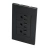 Placa con 3 contactos negro 1/3 Surtek.