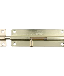 Pasador de sobreponer tipo bar ril acabado latón brillante, 6 cm