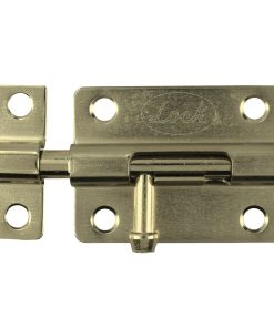Pasador de sobreponer tipo bar ril acabado latón brillante, 8 cm