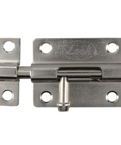 Pasador de sobreponer tipo bar ril acabado níquel satinado, 8 cm