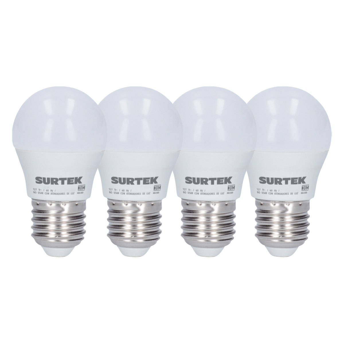 Paquete de 4 lámparas de LED t ipo bulbo A19, 14 W luz de día
