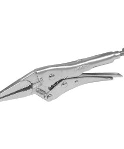 Pinza de presión cromada nariz larga de 4 in