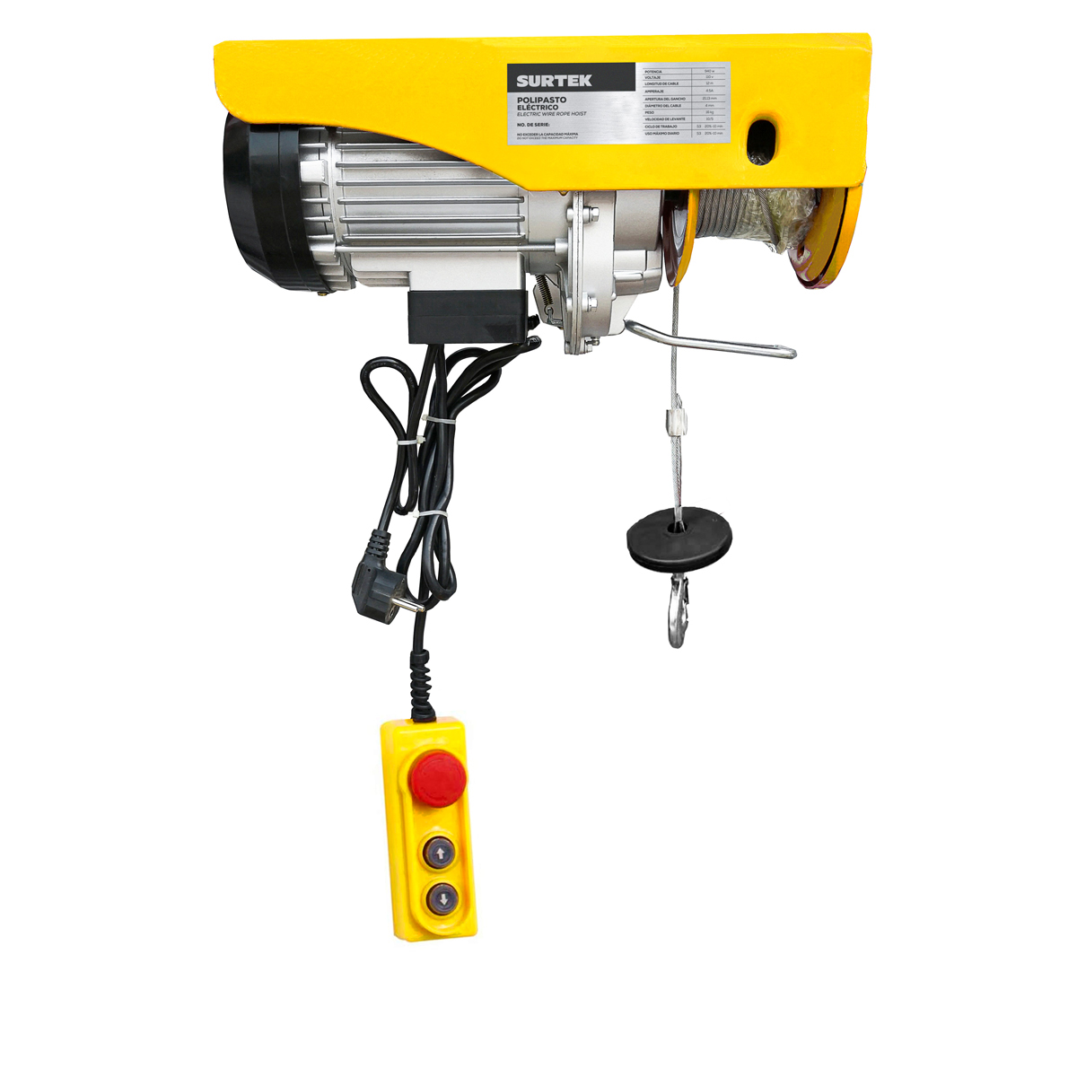 Polipasto electrico 800kgs Surtek
