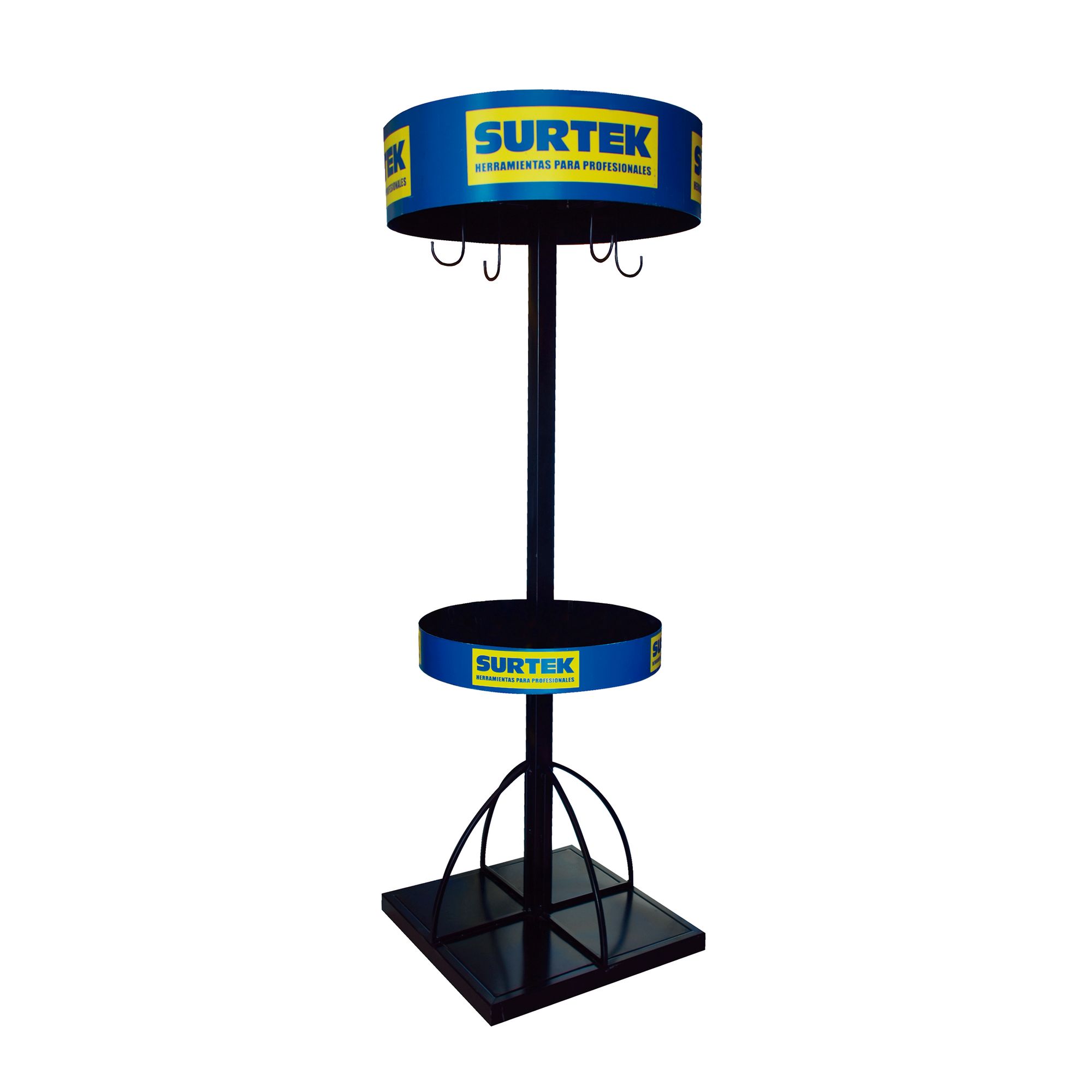 Exhibidor de piso para 4 polip astos 60 cm x 60 cm x 192 cm