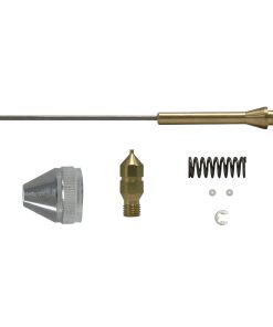 Repuestos para mini pistola de gravedad para retoques, modelo PPG4. Incluye: 1 boquilla tipo abanico, 1 boquilla de punto, 1 aguja, 1 resorte, 1 anillo de boquilla Surtek
