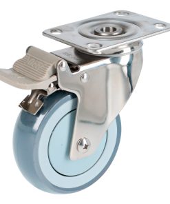 Rodaja de TPR giratoria con freno 4 in con herrajes de acero inoxidable Surtek