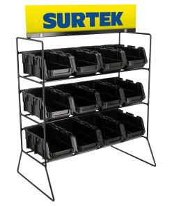 Rack despachador de mostrador para tornillería, 12 gavetas p lásticas