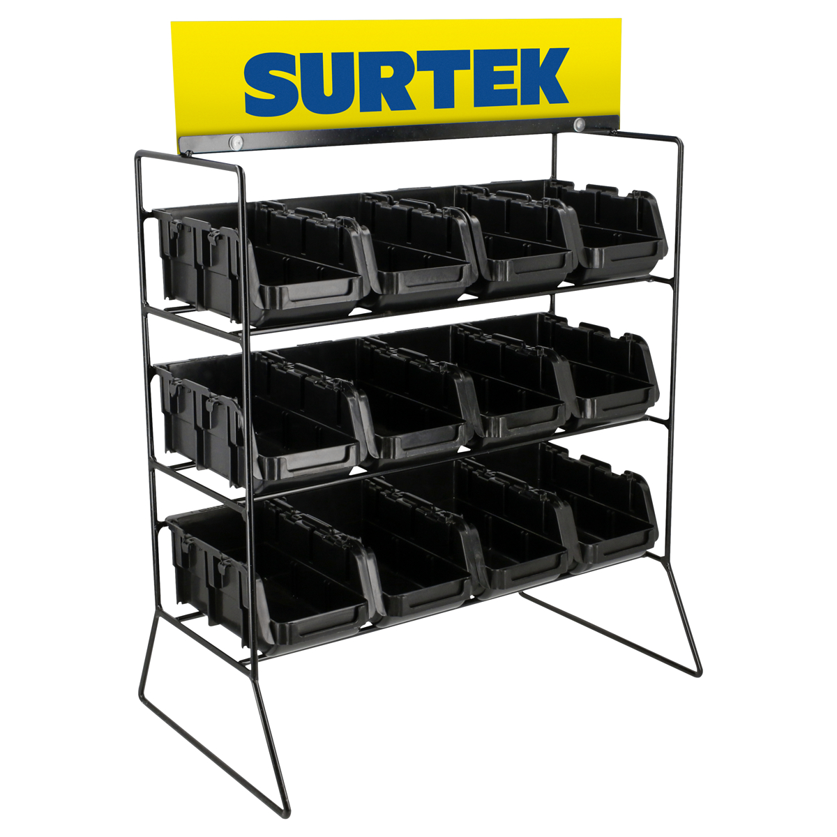 Rack despachador de mostrador para tornillería, 12 gavetas p lásticas