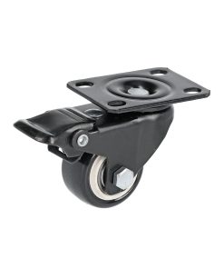 Rodaja de PVC negro giratoria con freno 2 in Surtek
