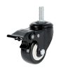 Rodaja de PVC negro espiga roscada con freno 2-1/2 Surtek