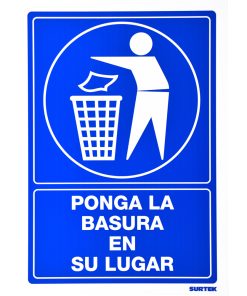 Señal  inBasura en su lugar in Surtek