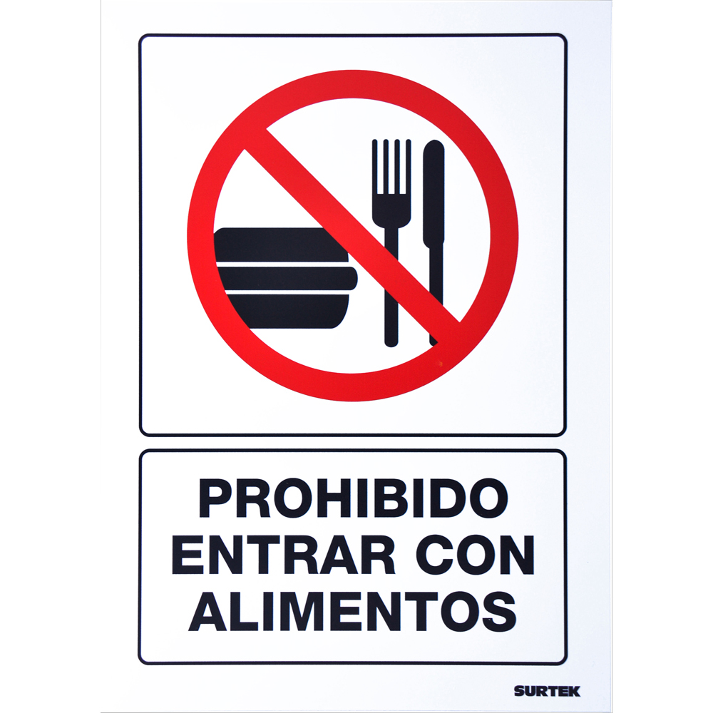 Señal inProhibido alimentos in Surtek