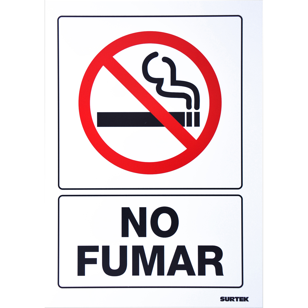 Señal inNo fumar in Surtek